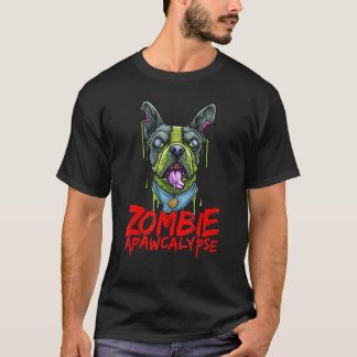 Zombie Dog French Bulldog Apawcalypse Frenchie Hal T-Shirt