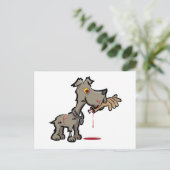 Zombie Dog Illustration durch tägliche Untote Postkarte (Stehend Vorderseite)