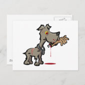 Zombie Dog Illustration durch tägliche Untote Postkarte (Vorne/Hinten)