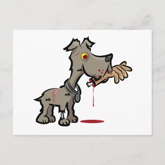 Zombie Dog Illustration durch tägliche Untote Postkarte (Vorderseite)