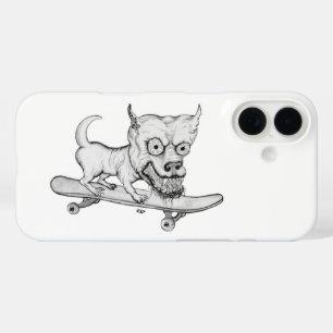 Zombie Dog , Mein kleiner lieblicher Hund auf Skat iPhone 16 Hülle