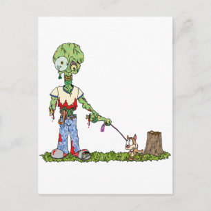 Zombie Dog Walker Postkarte