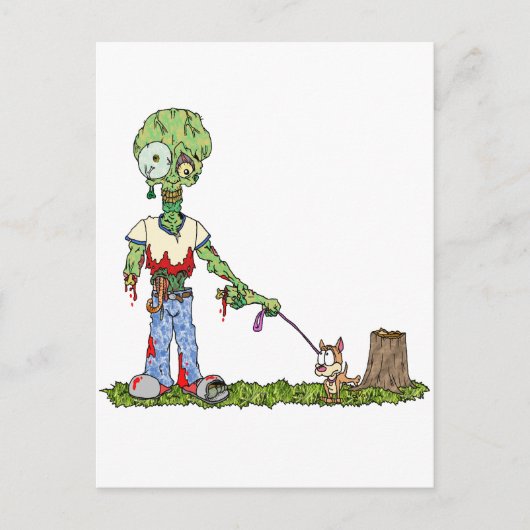 Zombie Dog Walker Postkarte (Vorderseite)