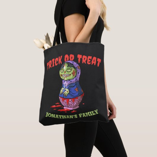 Zombie Doll Trick oder Treat Halloween Tasche (Von Nahem)