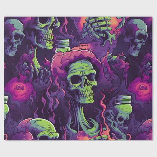 Zombie Drink Brains Geschenkpapier (Flach)