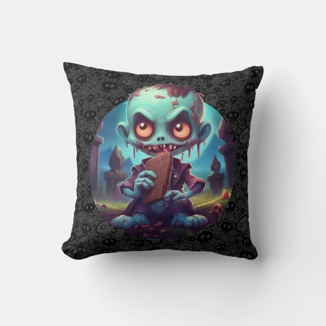 Zombie Eating Candy Kissen (Vorderseite)