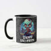 Zombie Eating Chocolate Happy Halloween Tasse (Links)