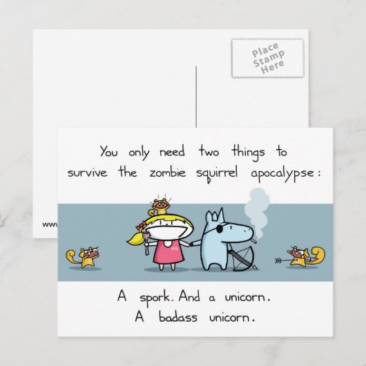 Zombie-Eichhörnchen-Apokalypse Postkarte (Vorne/Hinten)
