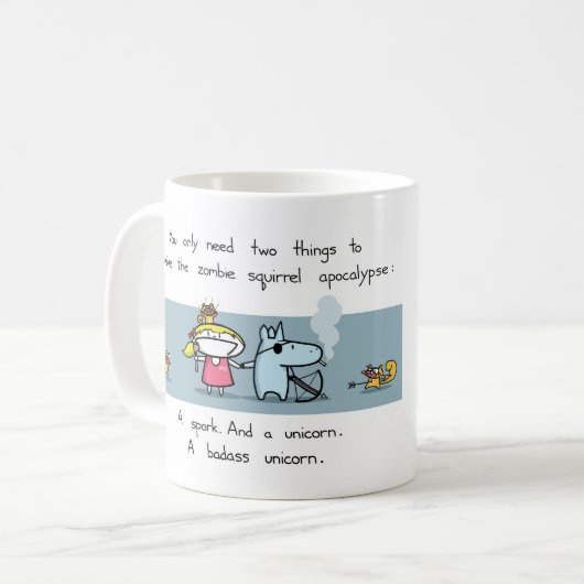 Zombie-Eichhörnchen-Apokalypse-Tasse Kaffeetasse (Vorderseite Links)