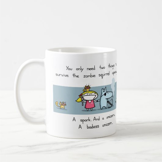 Zombie-Eichhörnchen-Apokalypse-Tasse Kaffeetasse (Links)