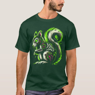 Zombie Eichhörnchen Dunkles Halloween Horror Skele T-Shirt