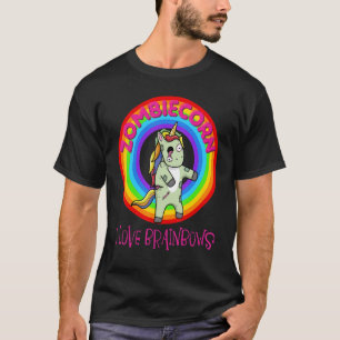 Zombie Einhorn Zombiecorn Halloween Regenbogen T-Shirt
