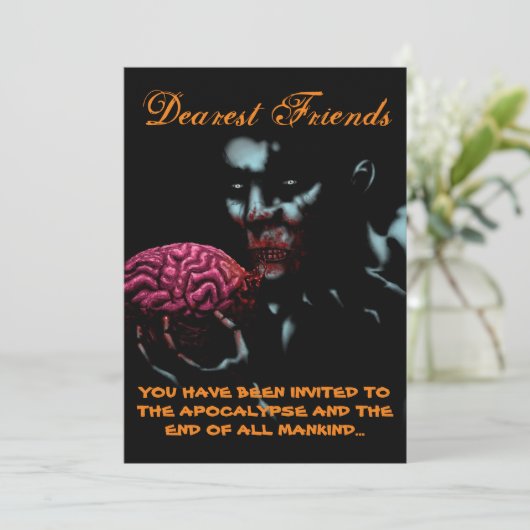 Zombie-Einladung Einladung (Stehend Vorderseite)