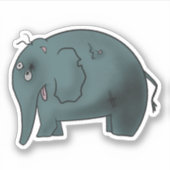 Zombie-Elefant Aufkleber (Vorderseite)