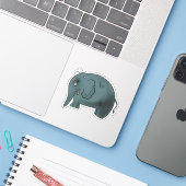 Zombie-Elefant Aufkleber (Laptop mit iPhone)