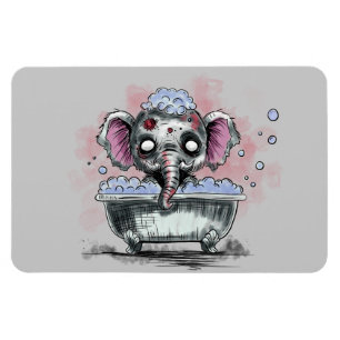 Zombie Elephant in einer Badewanne Magnet