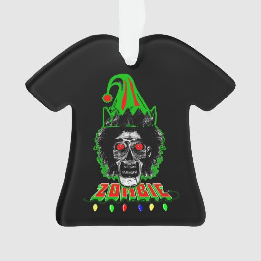 ZOMBIE ELF auf schwarz Ornament (Vorderseite)