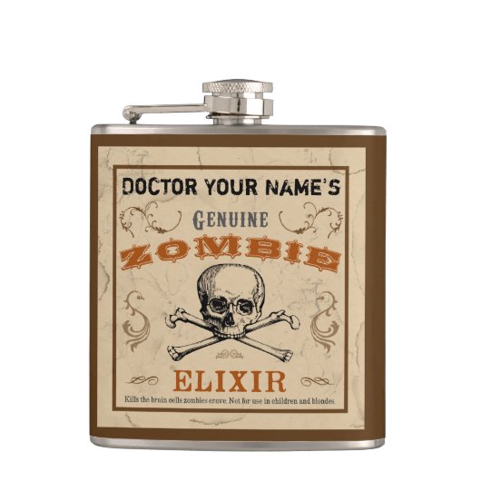 Zombie Elixir Anpassbare Flasche Flachmann (Vorderseite)