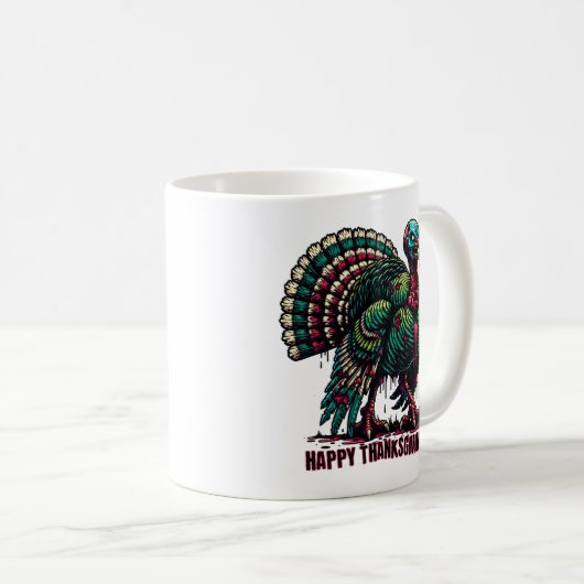 Zombie Erntedank Türkei Kaffeetasse (VorderseiteRechts)