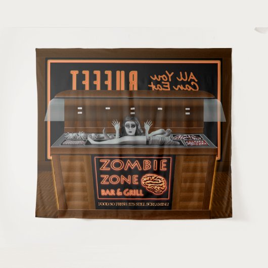 Zombie Essen Alles, was man essen kann Buffet Hall Wandteppich (Vorderseite (Horizontal))