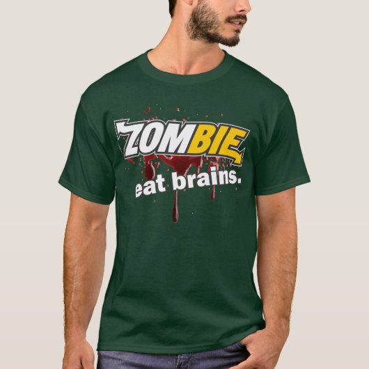 Zombie - essen Sie Gehirne T-Shirt (Vorderseite)