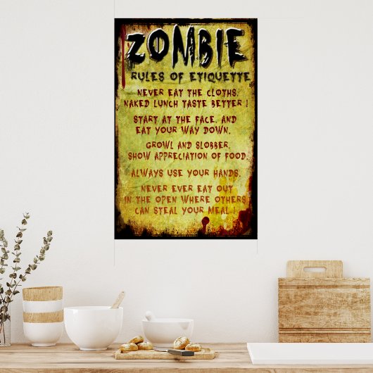 Zombie Etiquette Poster (Küche)