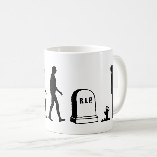 Zombie-Evolution Kaffeetasse (VorderseiteRechts)