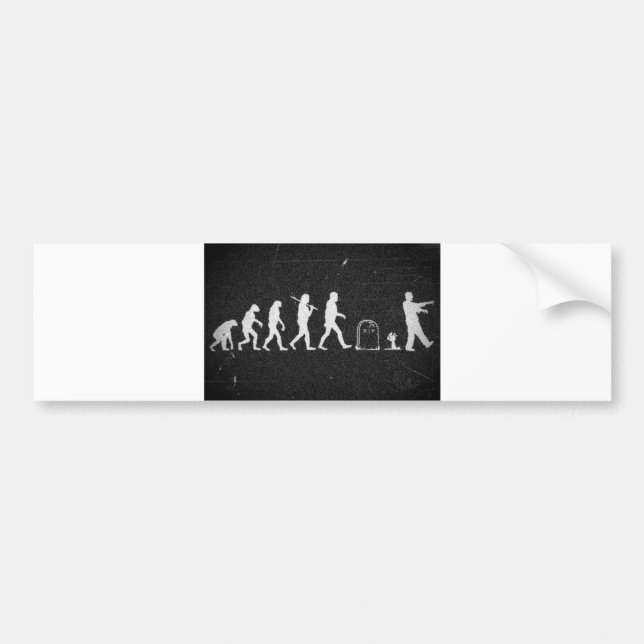 Zombie-Evolution von Affen zu Menschen zum Zombie Autoaufkleber (Vorne)