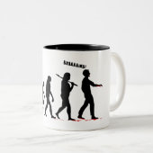 Zombie-Evolution Zweifarbige Tasse (VorderseiteRechts)