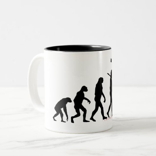 Zombie-Evolution Zweifarbige Tasse (Vorderseite Links)