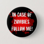 Zombie-Experte (Schwarzes) Button (Vorderseite)