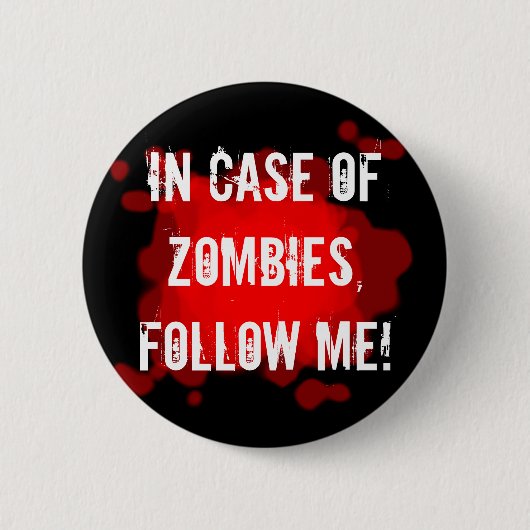 Zombie-Experte (Schwarzes) Button (Vorderseite)