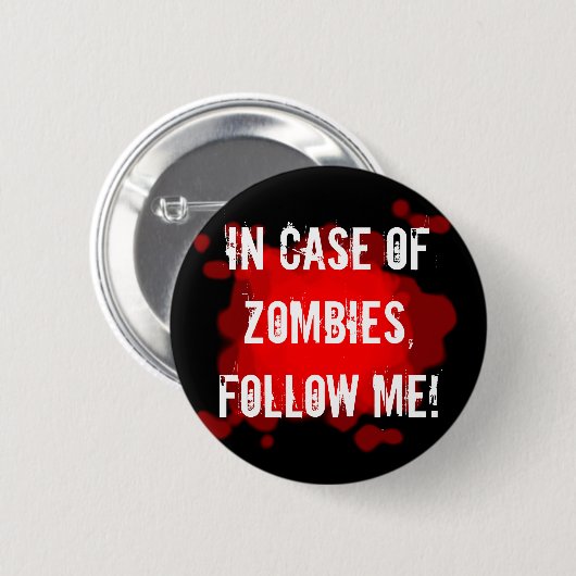 Zombie-Experte (Schwarzes) Button (Vorne & Hinten)