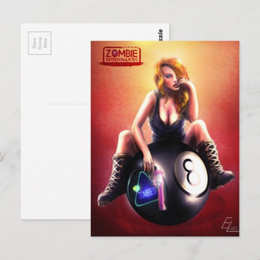 Zombie Exterminators Buchabdeckung Postkarte (Vorne/Hinten)