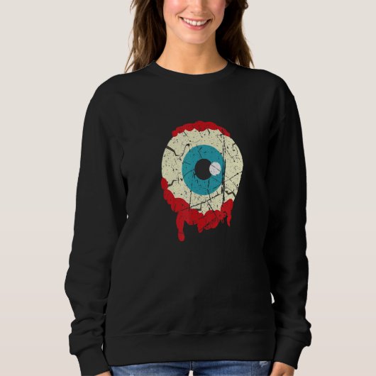Zombie Eyeball Halloween Scary Zombie   Sweatshirt (Vorderseite)