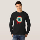 Zombie Eyeball Spooky Halloween Scary Zombies Men T-Shirt (Vorne ganz)