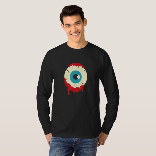Zombie Eyeball Spooky Halloween Scary Zombies Men  T-Shirt (Vorne ganz)