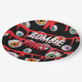 Zombie Eyeballs Apokalypse Halloween-Party Pappteller (Schrägansicht)