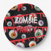 Zombie Eyeballs Apokalypse Halloween-Party Pappteller (Vorderseite)