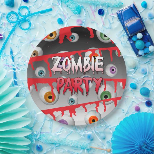 Zombie Eyeballs Apokalypse Halloween-Party Pappteller (Party)