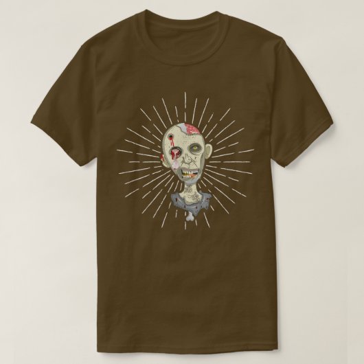 Zombie Face Brain Halloween Zombies Creepy Ghoul S T-Shirt (Design vorne)