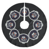 Zombie Face Circle Polyester Weihnachtsbaumdecke (Vorderseite)
