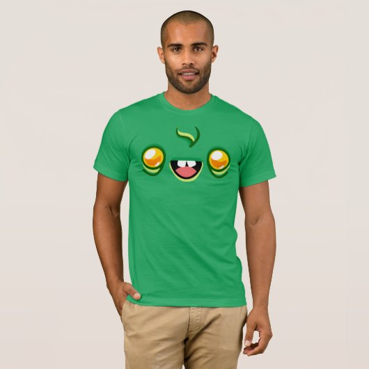 Zombie Face - Happy Jump Bella+Canvas Green T-Shirt (Vorne ganz)