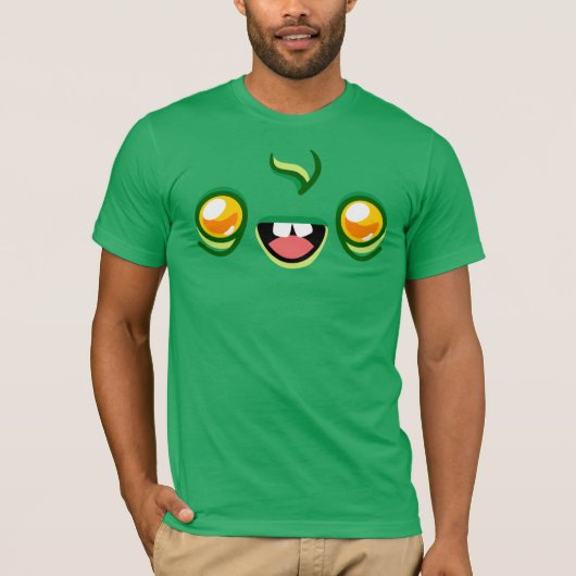 Zombie Face - Happy Jump Bella+Canvas Green T-Shirt (Vorderseite)