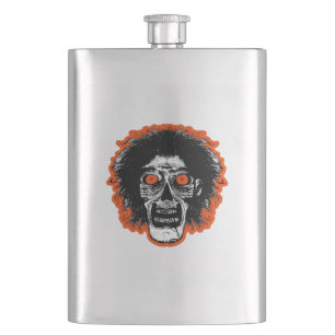 Zombie Face Orange Flachmann