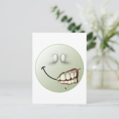 Zombie Face Postkarte (Stehend Vorderseite)