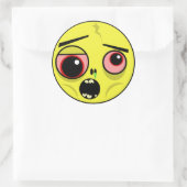 Zombie Face Runder Aufkleber (Tasche)