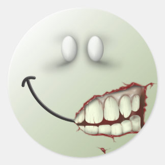Zombie Face Runder Aufkleber