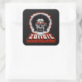 ZOMBIE Face - Wenn Sie nicht laufen, sollten Sie Quadratischer Aufkleber (Tasche)