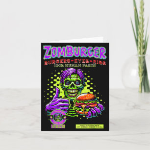 Zombie Fast Food Burger und Rippen Halloween Horro Karte